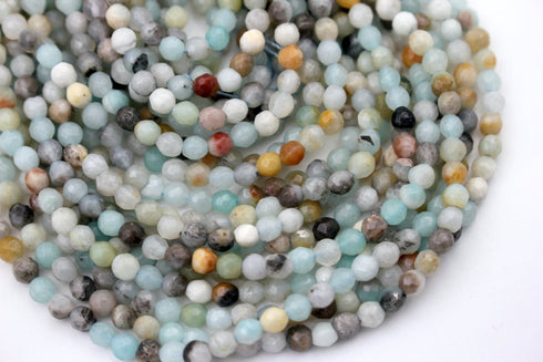 Rainbow Amazonite Gemstone Beads, 4mm, Faceted